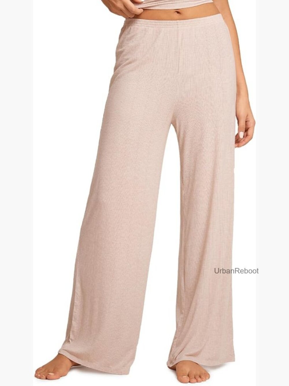 Wide Leg Pajama Pants Modal Ribbed Loose Fit Sleep Soft Lounge Bottom
